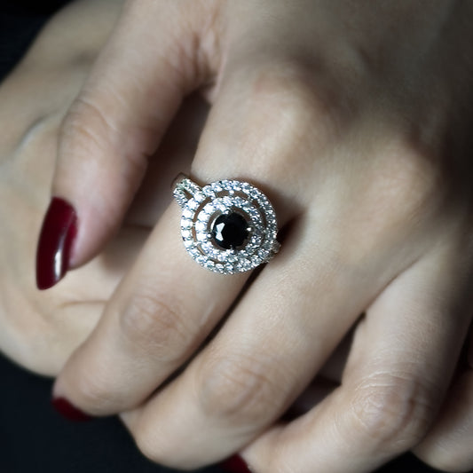 Image of (Orbit Rings (black)) from an exquisite collection by Al Musk Jewellery.