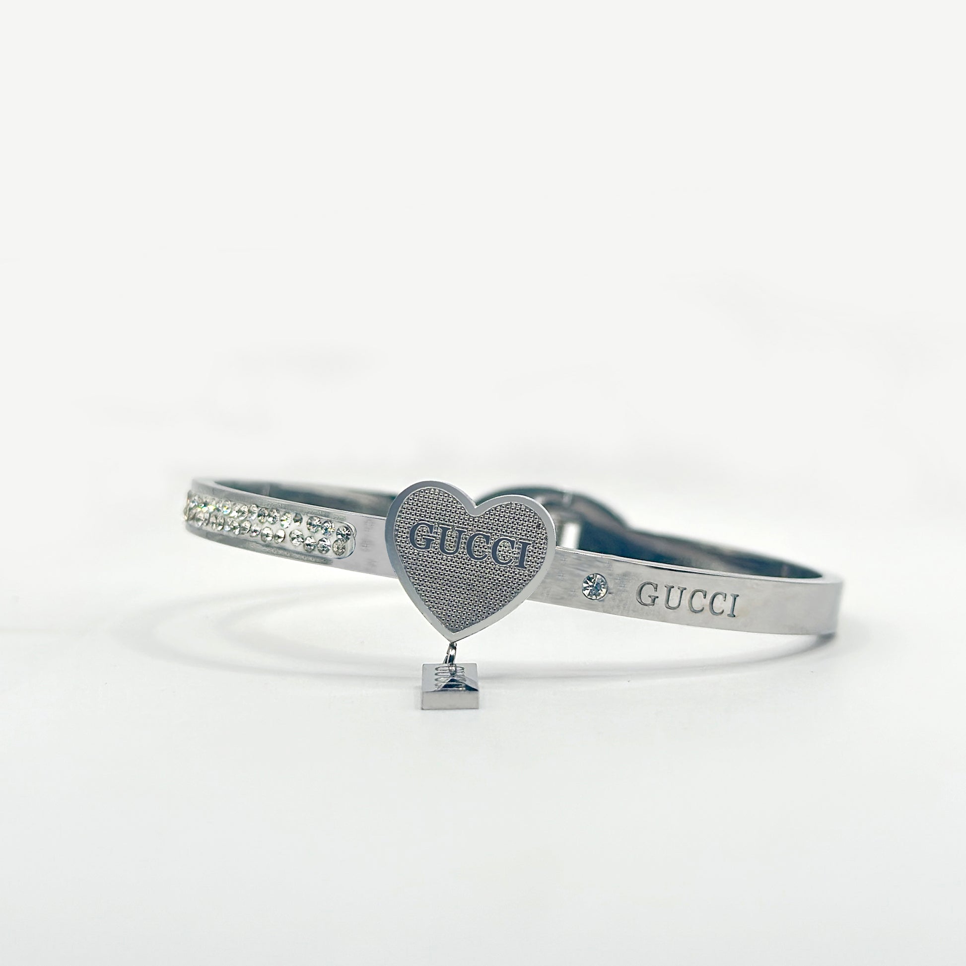 (Guci Stainless Steel Premium Bracelet(SILVER)) shown in close up from Al Musk Jewellery collection.