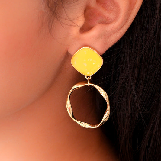 Image of (Geometric Drop Earrings) from an exquisite collection by Al Musk Jewellery.