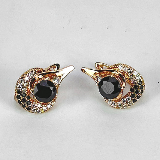 Image of (Black teardrop studs) from an exquisite collection by Al Musk Jewellery.