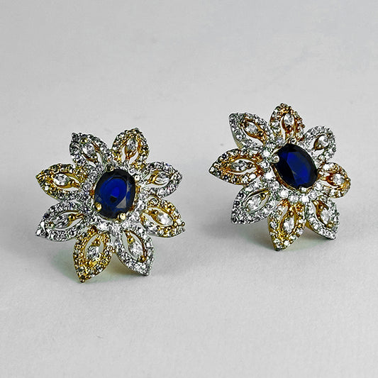 Image of (Combo Floral studs (blue)) from an exquisite collection by Al Musk Jewellery.