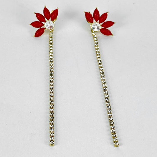 Image of (Blooming Red Charm Drops) from an exquisite collection by Al Musk Jewellery.