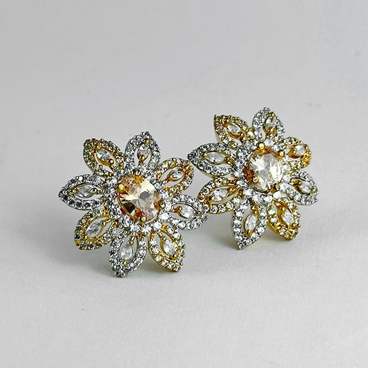Image of (Combo Floral studs (golden)) from an exquisite collection by Al Musk Jewellery.