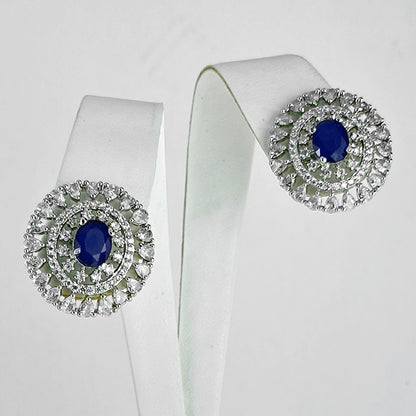  Another closeup showing intricate details of Al Musk Jewellery's (Circlet Charm earrings (blue)).