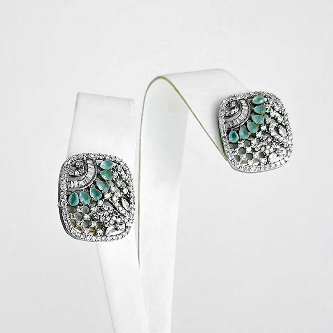  (Silver zircon studs (mint)) shown in close up from Al Musk Jewellery collection.