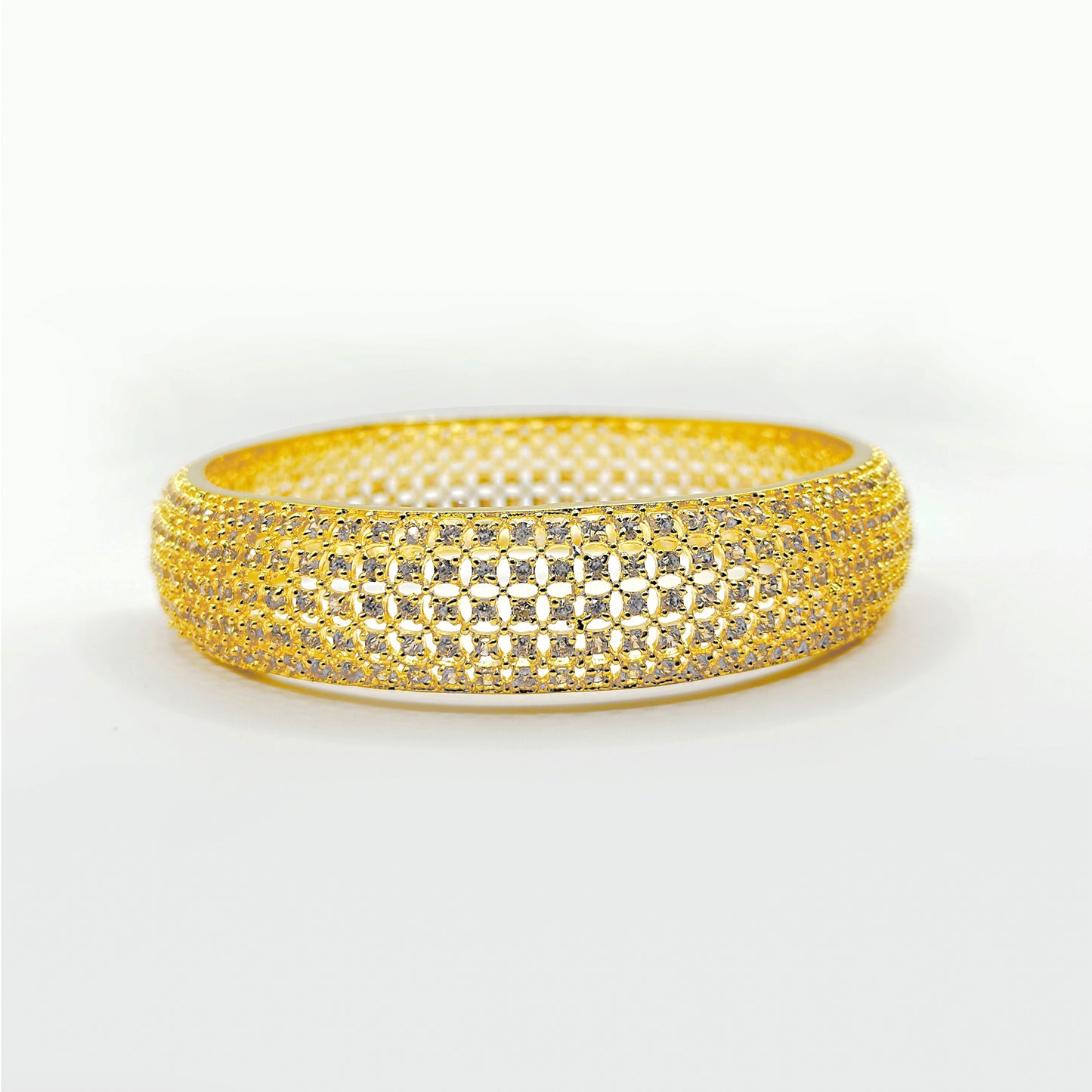 (Majestic Glow Golden Bangles) shown in close up from Al Musk Jewellery collection.