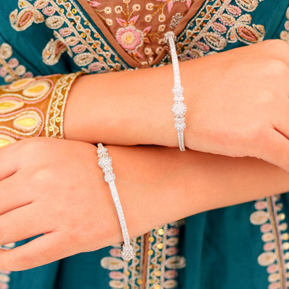  (Silver Starlit Bangles) shown in close up from Al Musk Jewellery collection.