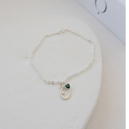 Arabic Initial Stone Necklace