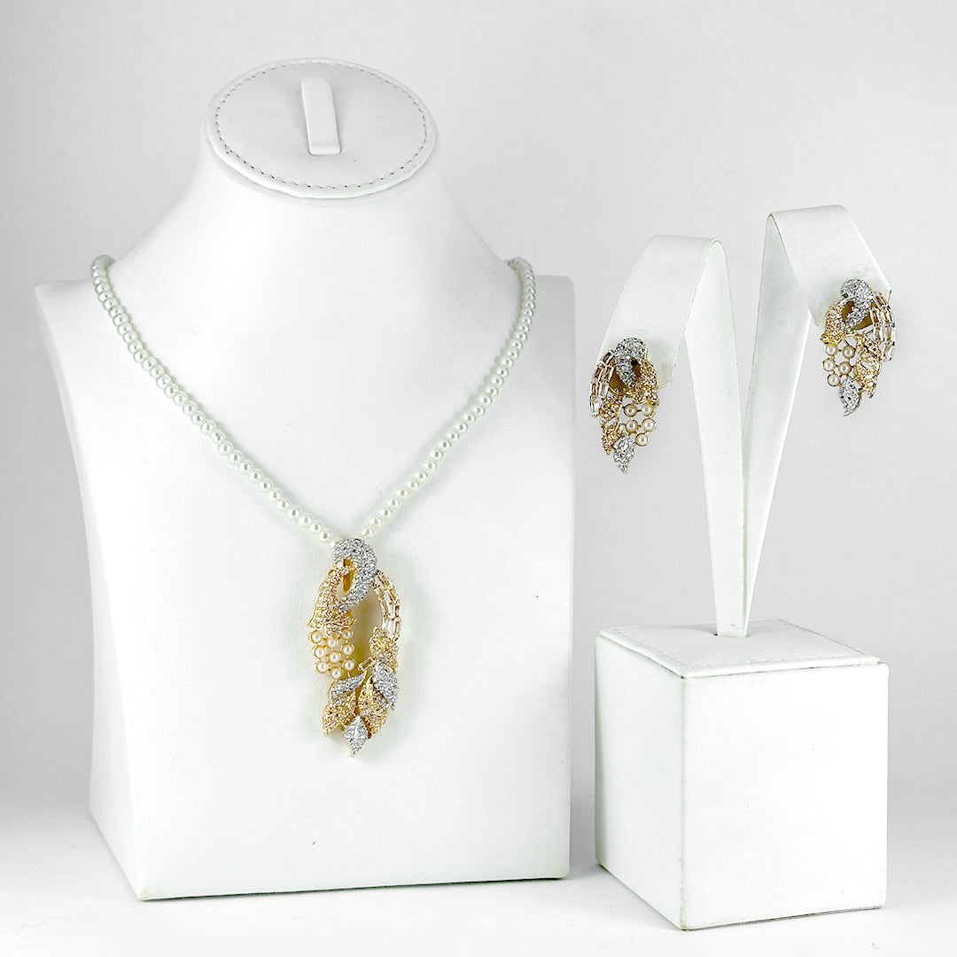 Image of (Aureate Floral Splendor) from an exquisite collection by Al Musk Jewellery.