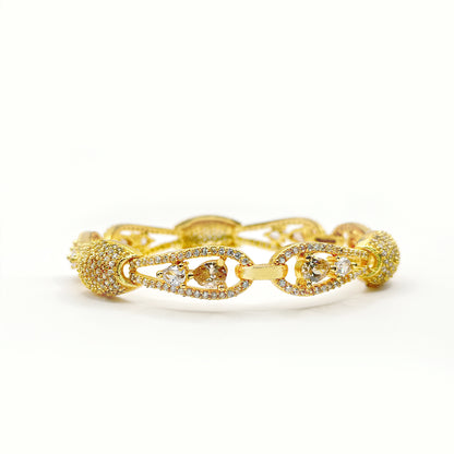 Image of (Royal Radiance Golden Bangle) from an exquisite collection by Al Musk Jewellery.
