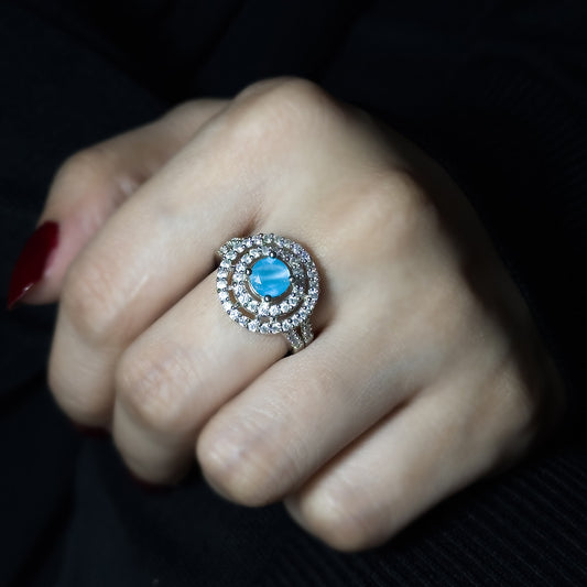 Image of (Orbit Rings (blue)) from an exquisite collection by Al Musk Jewellery.