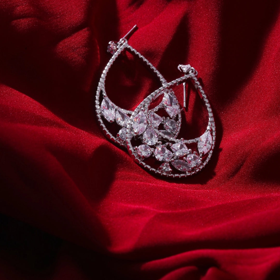 Image of (Silver Moonbeam Drops) from an exquisite collection by Al Musk Jewellery.