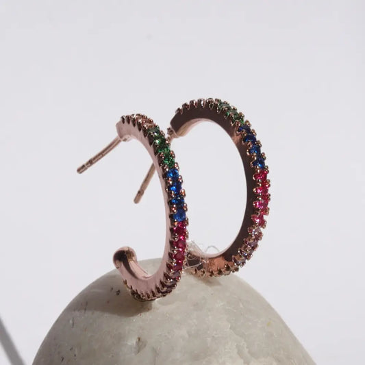 Image of (Glamour Rainbow Hoop Earring) from an exquisite collection by Al Musk Jewellery.