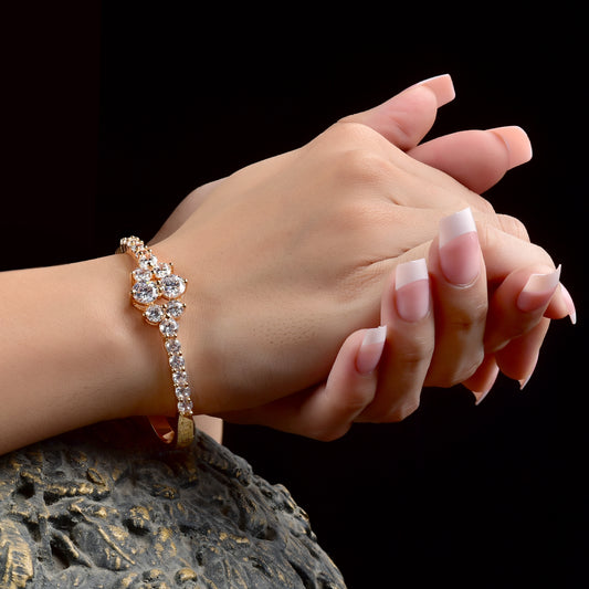 Image of (Blossom Bloom Beautiful Zircon Bracelet) from an exquisite collection by Al Musk Jewellery.