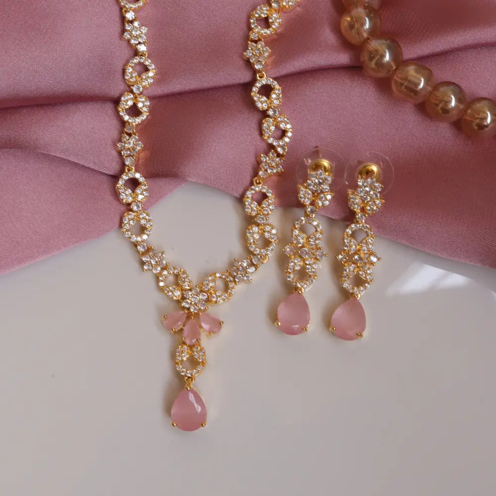  (Ivy Embrace Necklace set) shown in close up from Al Musk Jewellery collection.