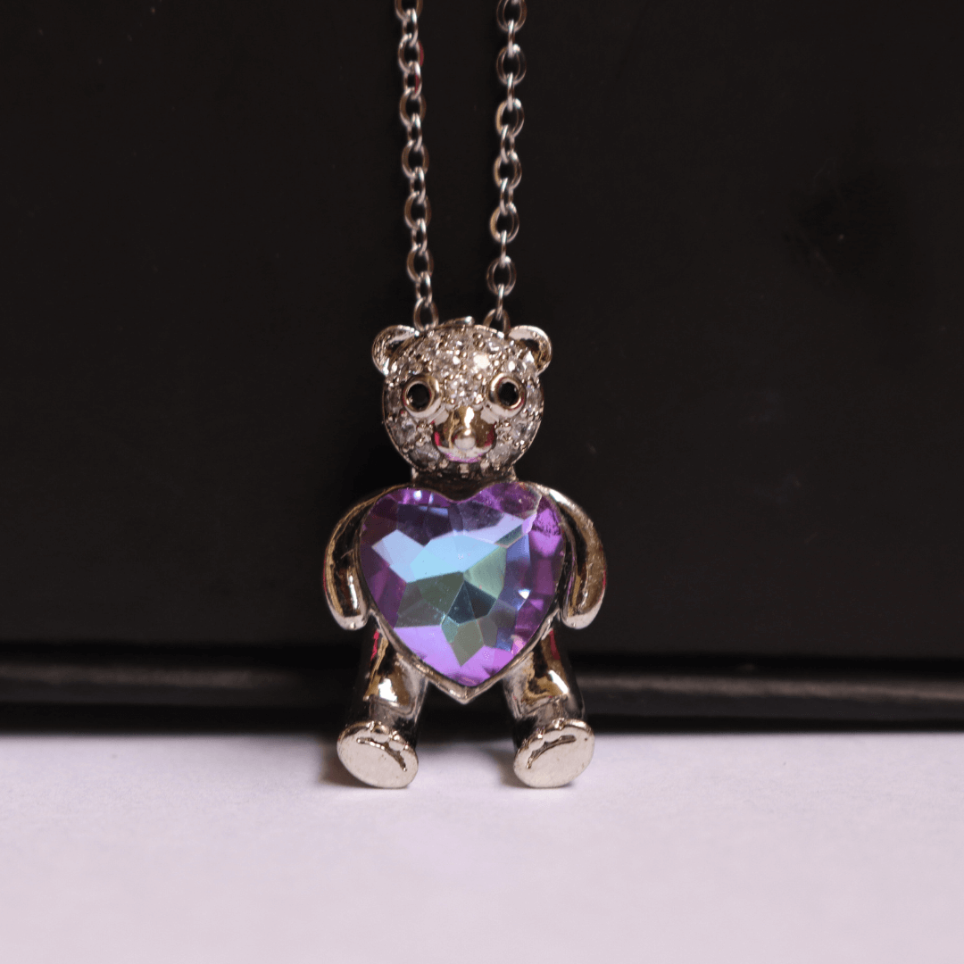 Teddy Bear Heart Necklace
