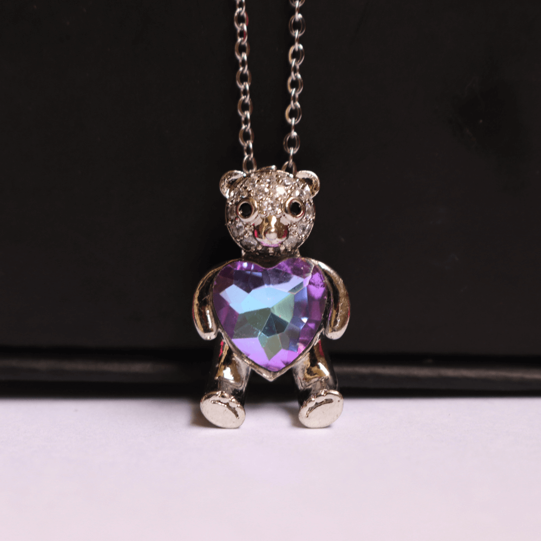 Teddy Bear Heart Necklace