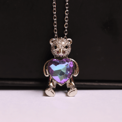 Teddy Bear Heart Necklace