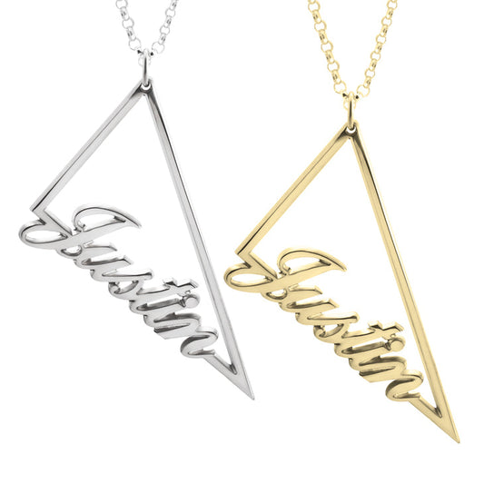 Image of (Pyramid Naming Necklace) from an exquisite collection by Al Musk Jewellery.